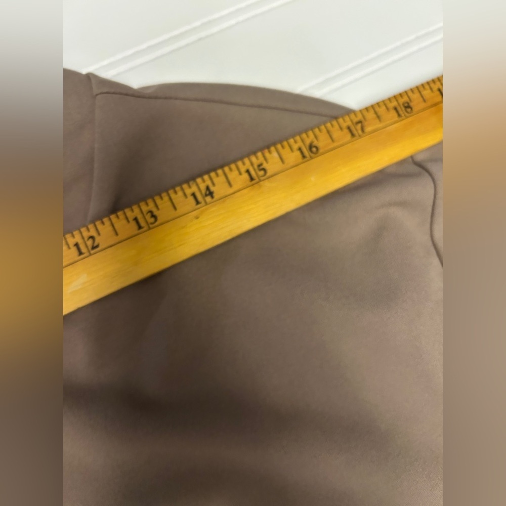 NWT Abercrombie & Fitch Taupe Ruched Short Sleeve Mini Dress – Medium Tall - Picture 5 of 10